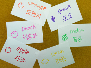 Language Flash Cards; Korean