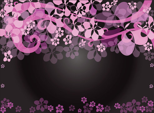 flower pink background black