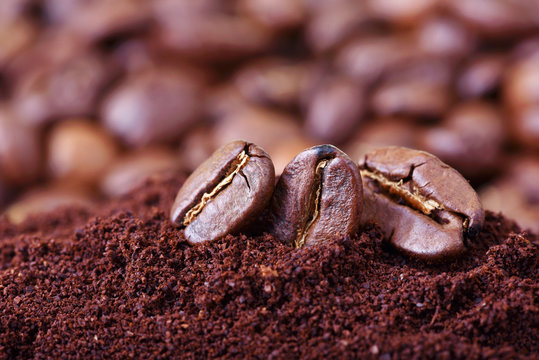 Macro of coffee beans © dmitry_dmg