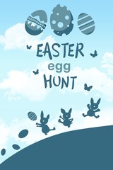 Composite image of easter egg hunt graphic