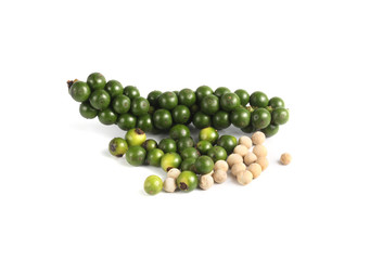 Fresh green peper on heap
