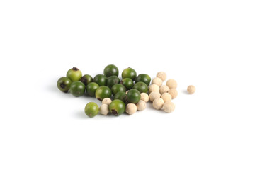 Fresh green peper on heap