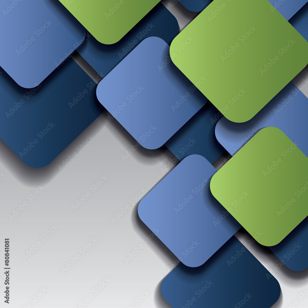 Poster squares with drop shadows - abstract background