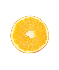 slice of orange isolated on white background