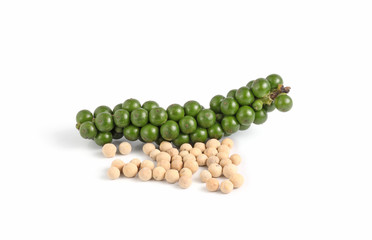 Fresh green peper on heap