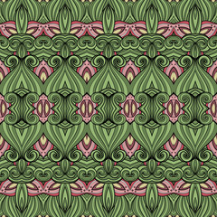 Seamless Abstract Tribal Pattern (Vector)