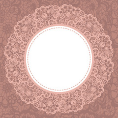 Elegant doily on lace gentle background