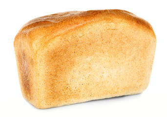 Loaf of fresh bread isolated on white