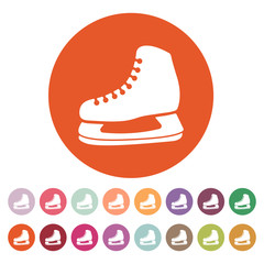 The skates icon. Hockey Skates symbol. Flat