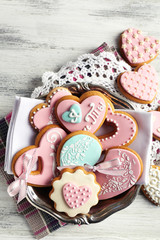 Heart shaped cookies for valentines day