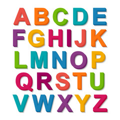 Set of 3D colorful alphabet
