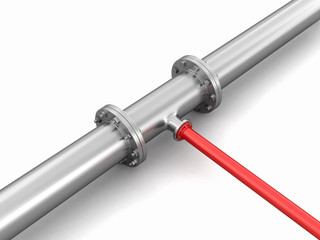 Pipe fitting (clipping path included)