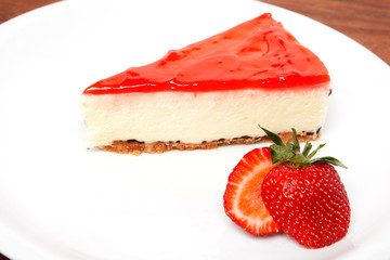 Strawberry cheesecake and fresh berries