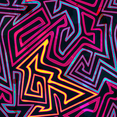 psychedelic curves seamless pattern