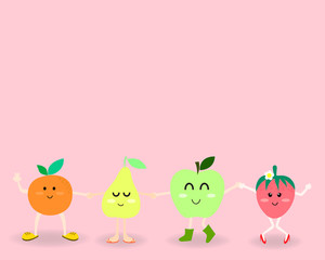 happy fruits cartoon