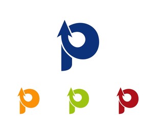 P arrow logo