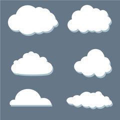 Vector illustration of clouds collection.