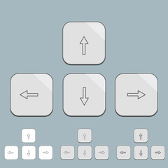 Vector keyboard arrow set on gray.