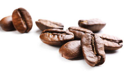 Coffee beans isolated on white