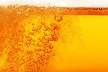 Beer bubbles, macro view