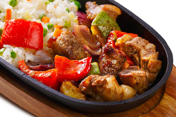 Ragout in a frying pan.