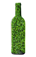 Bottle made from green leaves.