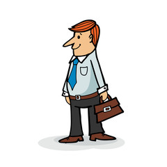 Businessman, professional with briefcase, isolated vector