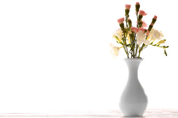 Beautiful spring flowers isolated on white