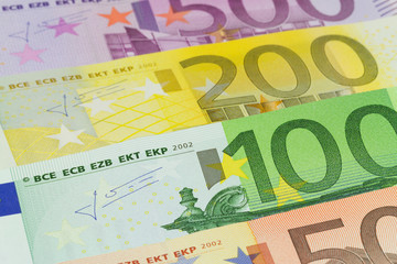 verschiedene Euro Banknoten