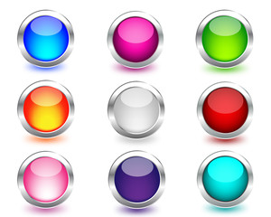 Web colored buttons  with reflection.