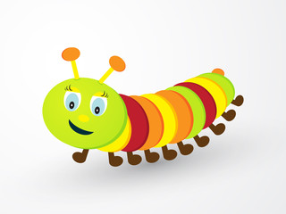 children cheerfully colored caterpillar