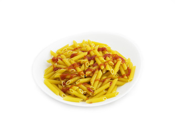 Pasta on plate.