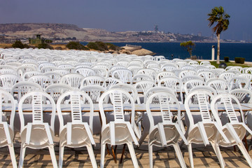 composite plastic chairs after the show Cyprus