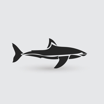 Stylized shark. Vector illustration. Art concept.