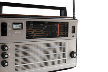 Old russian radio isolated with clipping path