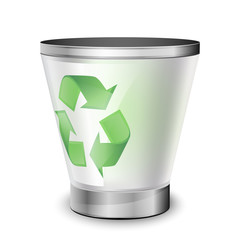 Empty recycle bin. Vector icon