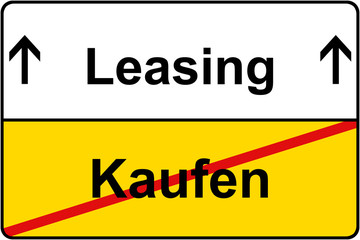Kaufen vs. Leasing Schild