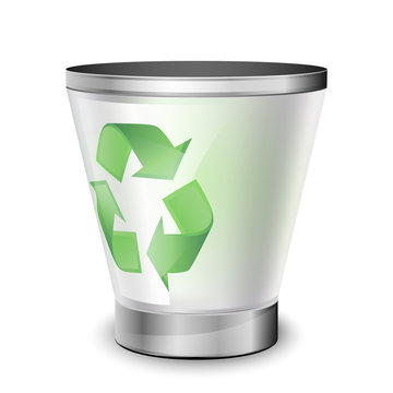 Empty recycle bin. Vector icon