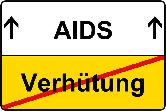 Verhütung vs. AIDS Hinweis Schild