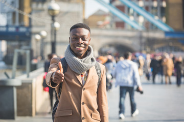 Naklejka premium Successful young black man in London