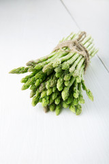 A bundle of fresh green asparagus