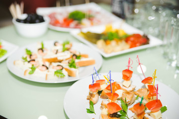 nice looking and tasty food on wedding reception