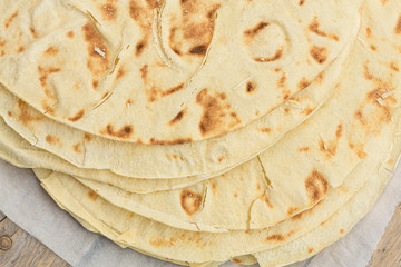 Pane Carasau, typical bread of Sardinia, Italy