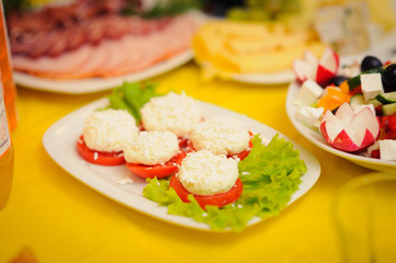 nice looking and tasty food on wedding reception