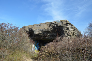 bunker in dune landscape