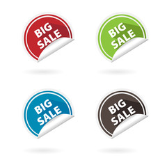Set of 4 fold flat circle icons. Big sale.