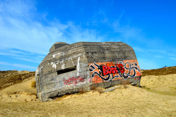 bunker in dune landscape
