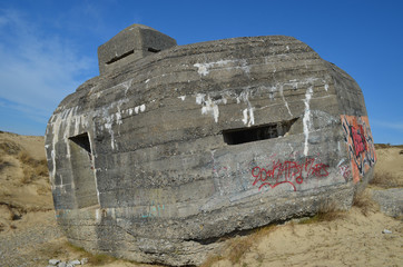 bunker in dune landscape