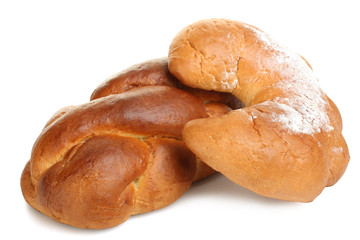 sweet buns on isolated background