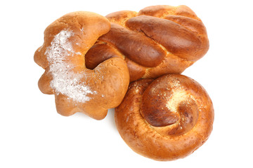 sweet buns on isolated background